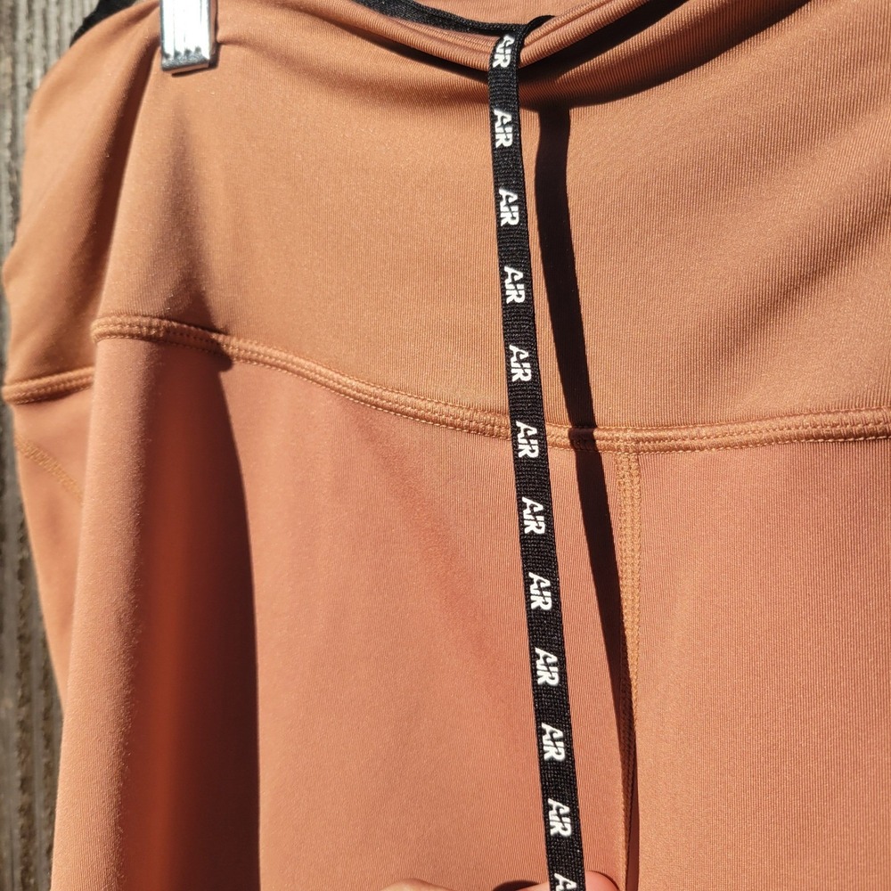 Nike Air Dri-FIT W XL 7/8 Running Leggings Rust Orange Mesh Zip Pocket Active - Picture 16 of 16